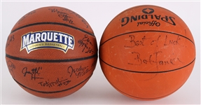 1980s-2009 Signed Basketball Collection - Lot of 2 w/ Bob Lanier & 2008-09 Marquette Womens Team Signed