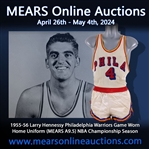 1955-56 Larry Hennessy Philadelphia Warriors Game Worn Home Uniform (MEARS A9.5) NBA Championship Season