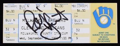 1992 Robin Yount 3000th Hit Signed Full Ticket Cleveland Indians vs Milwaukee Brewers (JSA)
