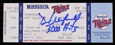 1993 Dave Winfield 3000th Hit Signed Full Ticket Minnesota Twins vs Oakland Athletics (JSA)