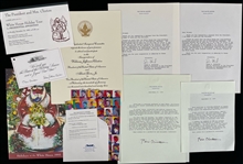 1993-97 Bill Clinton Dinner Invites Letters Holiday Card and Inauguration Invites (Lot of 11)