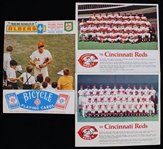 1969-70 Cincinnati Reds 8"x10" Color Team Photos and Scorecard (Lot of 3)