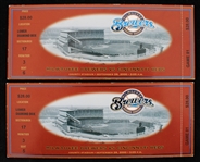 2000 Cincinnati Reds vs Milwaukee Brewers Full Tickets (Last Game at Milwaukee County Stadium) (Lot of 2)