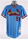 1982 Willie McGee St. Louis Cardinals Autographed Mitchell and Ness Throwback Jersery (Jacobson) (419)