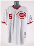 1976 Johnny Bench Cincinnati Reds Autographed Mitchell and Ness Cooperstown Collection Jersey (Tristar) (393)