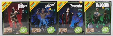 1994 Mummy, Wolfman, Dracula, Frankenstein 12x9x4 Monogram Plastic Model Kits (Lot of 4)(MIB) 