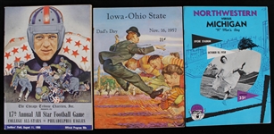 1950s Northwestern, College All Stars, Ohio State Official Programs (Lot of 3)