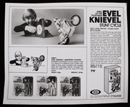 1973 Evil Knievel Stunt Cycle and Figurines Promotional 8"x10" B&W Flyer