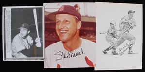 1950s Stan Musial St Louis Cardinals Signed 8x10 Photo, Print & Press Photo (Lot of 3)(JSA) 