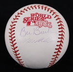 1986 Mookie Wilson Bill Buckner Mets / Red Sox Dual Signed Official World Series Baseball **Steiner / 258**