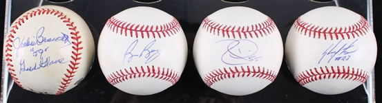 1987-2000s San Francisco Giants Signed Baseballs - Lot of 4 w/ Tim Lincecum, Bruce Bochy, Shawon Dunston & Jackie Brandt **SF Jacobson COA / 199**