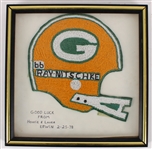 1978 Ray Nitschke Estate Green Bay Packers 11.5" x 11.5" Framed Hand Beaded Fan Art