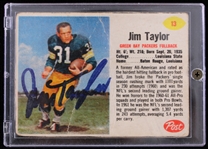 1963 Jim Taylor (d.2018) Green Bay Packers Signed Post Trading Card (JSA)