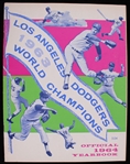 1964 Los Angeles Dodgers Team Yearbook