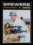 1971 Danny Walton Milwaukee Brewers Signed Topps Baseball Trading Card 