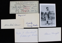 1950s Victor Aldridge Chicago Cubs Signed Check w/ Signed Cuts & Wilbur Cooper Photo (Lot of 6)(JSA)