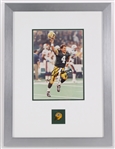 1992-2007 Brett Favre Green Bay Packers Signed 15x20 Framed Photo w/ Pinback (JSA) 