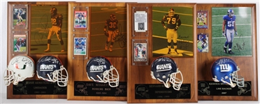 1989-2007 Dave Meggett, Jesse Armstead & more NY Giants Signed Mini Helmet, Photo 14x20 Plaques (Lot of 4)(JSA) 