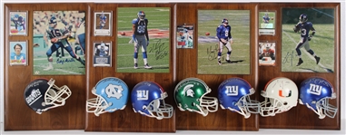 1970s-2013 Craig Morton, Hakeem Nicks & more NY Giants Signed Mini Helmet, Photo 14x20 Plaques (Lot of 4)(JSA) 