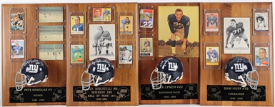 1956-1974 Pete Gogolak, Sam Huff & more NY Giants Signed Mini Helmet, Photo 14x20 Plaques (Lot of 4)(JSA)