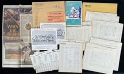 1957-97 Milwaukee Braves Memorabilia Collection - Lot of 64 w/ Publications, Photos & WEMP Radio Score Sheets from Final Milwaukee Season in 1965