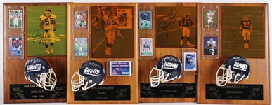 1983-2001 Keith Elias, Ron Stone & more NY Giants Signed Mini Helmet, Photo 14x20 Plaques (Lot of 4)(JSA) 