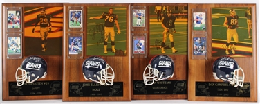 1988-2002 Stan White, Dan Campbell & more NY Giants Signed Mini Helmet, Photo 14x20 Plaques (Lot of 4)(JSA)