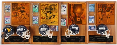 1983-93 Everson Walls, Bart Oates & more NY Giants Signed Mini Helmet, Photo 14x20 Plaques (Lot of 4)(JSA)