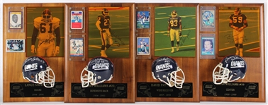 1984-99 Lance Smith, Perry Williams & more NY Giants Signed Mini Helmet, Photo 14x20 Plaques (Lot of 4)(JSA)