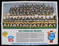 1980 Green Bay Packers 17" x 22" Old Style Team Photo Poster 