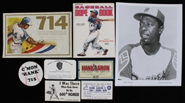 1960s-90s Hank Aaron Atlanta Braves Personal Memorabilia Collection - Lot of 8 (MEARS LOA/Susan Bailey Letter)