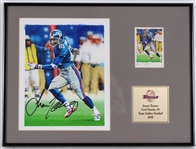 2002 Amani Toomer NY Giants Signed Topps Vault Original Gallery Art w/12x16 Frame (JSA)