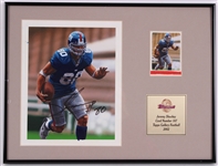 2002 Jeremy Shockey NY Giants Signed Topps Vault Original Gallery Art w/12x16 Frame (JSA)