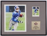 2002 Ike Hilliard NY Giants Signed Topps Vault Original Gallery Art w/12x16 Frame (JSA)