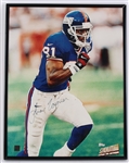 1996-2008 Amani Toomer NY Giants Signed 11x14 Framed Topps Stadium Club Photo (JSA) 