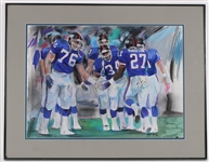 1990-1997 Rodney Hampton NY Giants Signed 22x29 Framed Print (JSA) 