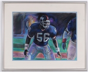 1993 Lawrence Taylor New York Giants Signed 28" x 33" Framed Chalk Art (JSA)