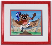 2004 New York Giants Touchdown Taz 18" x 20" Framed Animation Cell Signed by Charles McKimson