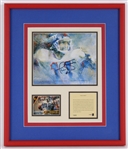 1993 Phil Simms New York Giants Signed 16" x 18" Framed Lithograph Display (JSA)