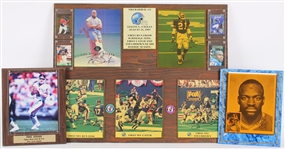 1990s New York Giants Signed Wall Display Collection - Lot of 5 w/ Phil Simms, Dave Meggett, Tiki Barber & More (JSA)