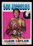 1971-72 Elgin Baylor Los Angeles Lakers Autographed Topps Trading Card #10 (JSA)