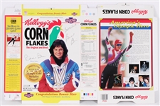 1992 Bonnie Blair Olympic Gold Speedskater Signed 17x27 Kelloggs Cornflakes Box (JSA)