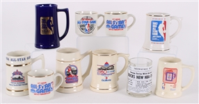 1970s-80s NBA All Star Game Mugs & Glassware (Lot of 10)