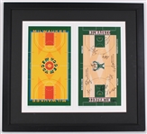 2013-14 Milwaukee Bucks Multi Signed 25" x 27" Framed Fiserv Fourm & MECCA Court Designs w/ Giannis Antetokounmpo Rookie Era Signature & More (JSA)