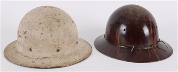 1940s WWII Era Pot Brimmed Helmets - Lot of 2