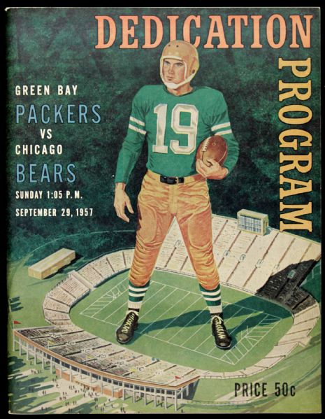 1957 Green Bay Packers vs. Chicago Bears Dedication Program - Sept. 29, 1957 