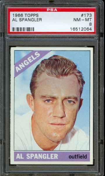 1966 Topps Angels Al Spangler #173 PSA NM-MT 8