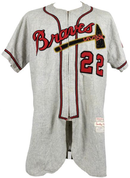1954 Gene Conley Milwaukee Braves Game Worn Road Jersey (MEARS A10)