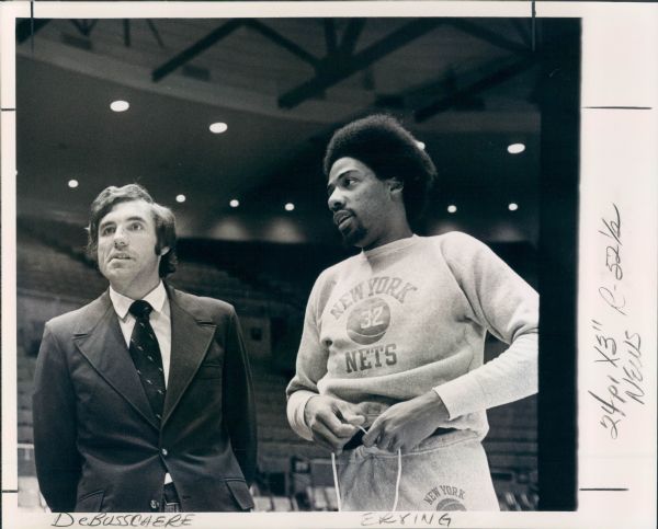 1972-75 Dave DeBusschere New York Knicks w/ Dr. J "The Sporting News Collection Archives" Original Type 1 8" x 10" Photo - Lot of 2  (Sporting News Collection Hologram/MEARS Type 1 Photo LOA)