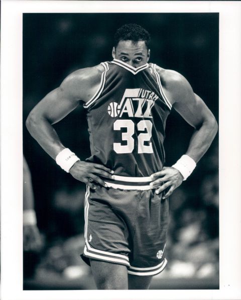 1990 Karl Malone Utah Jazz "The Sporting News Collection Archives" Original Type 1 8" x 10" Photo (Sporting News Collection Hologram/MEARS Type 1 Photo LOA)